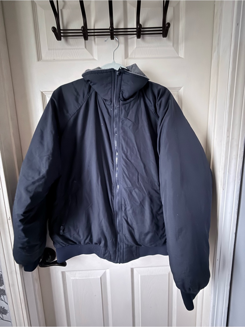 Vintage Men's Black Hooded Ski Jacket - Insulated Snow Coat